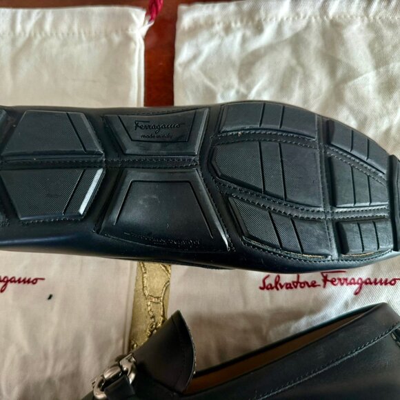 Salvatore Ferragamo Mens Parigi Gancini Black Leather Loafer Sz 9.5D, Excellent - Picture 7 of 11